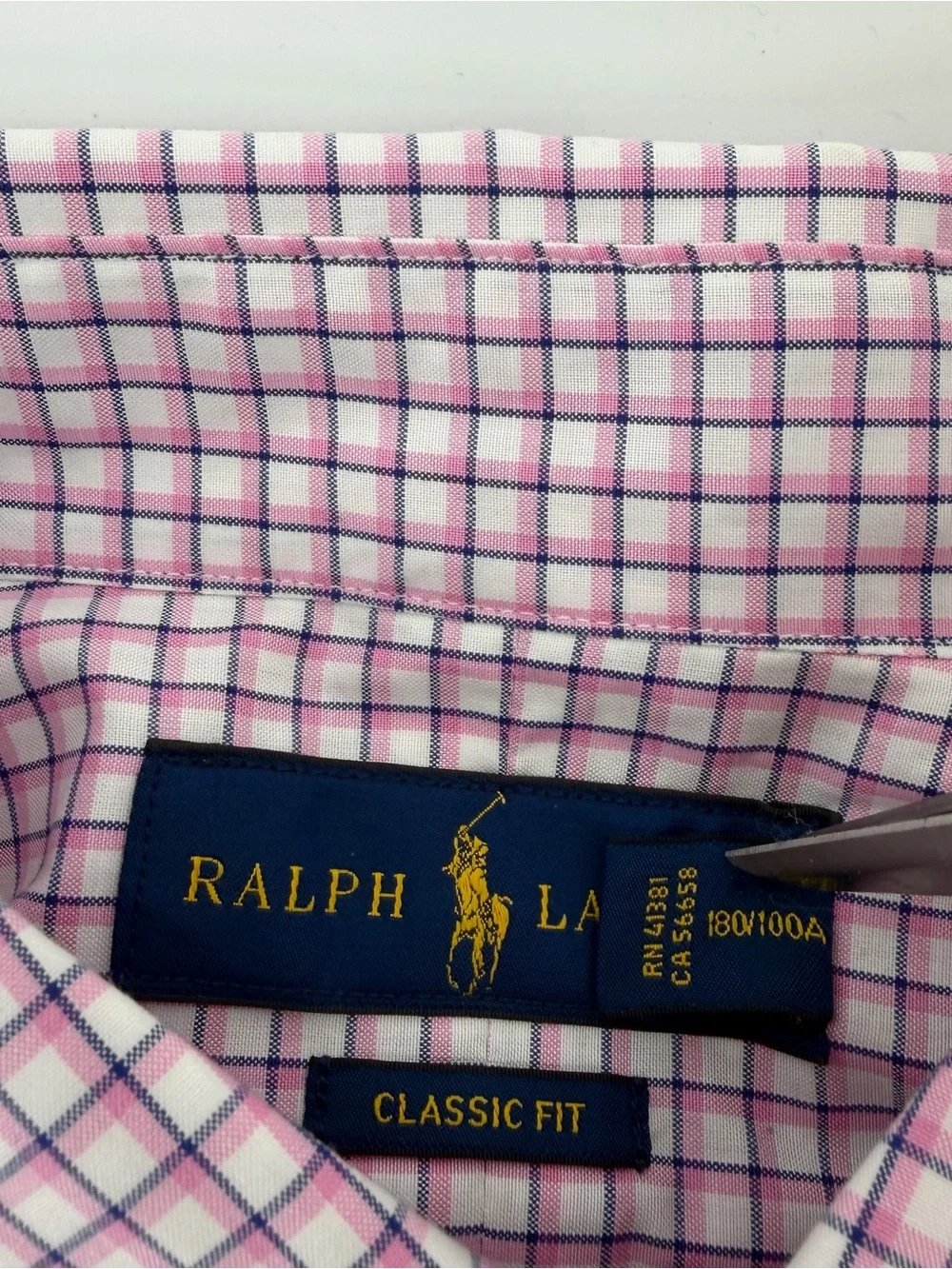 Polo Ralph Lauren Large Shirt Mens Pink Blue Check Plaid Long Sleeve Button Down